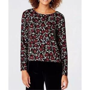 J Jill top with velvet hem sz M